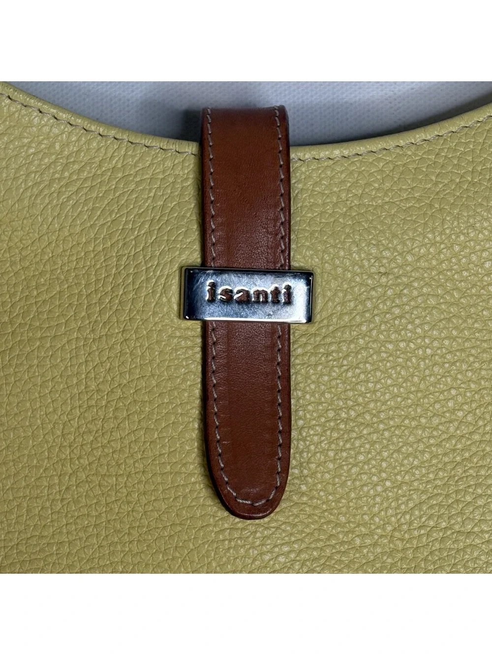 Vintage I Santi Yellow Pebbled Italian Leather Bag